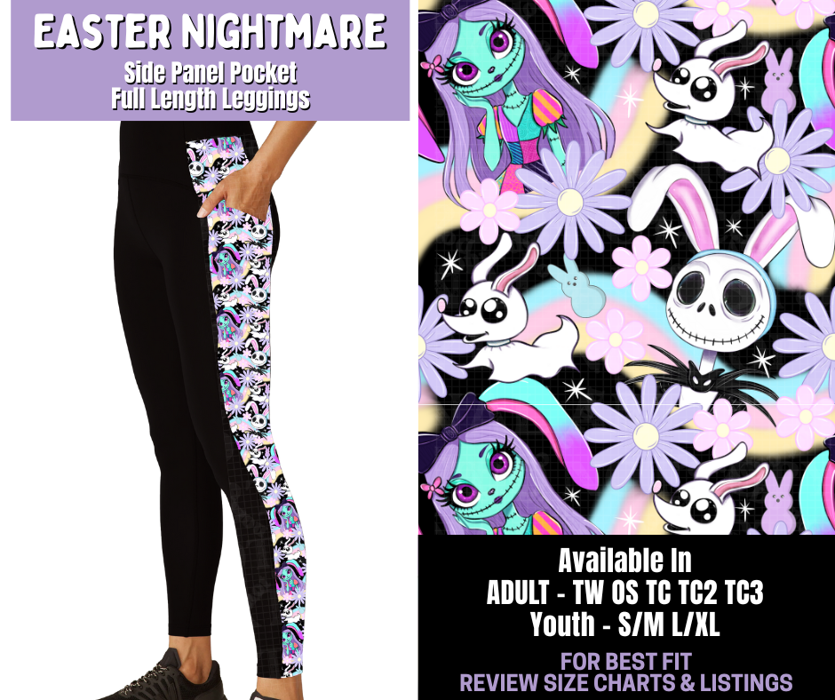 Preorder! Closes 1/22. ETA April. Easter Nightmare Side Panel Pocket Full Length Leggings