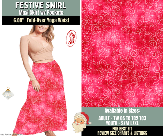Preorder! Closes 9/15. ETA Dec. Festive Swirl Maxi Skirt