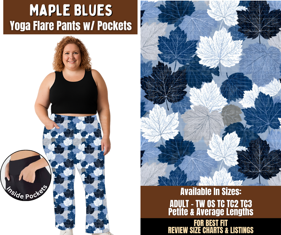 Preorder! Closes 7/29. ETA Oct. Maple Blues Yoga Flare Pants