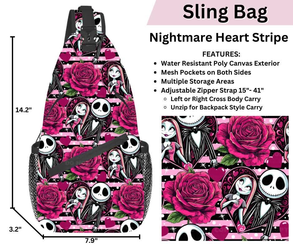 Nightmare Heart Stripe Sling Bag