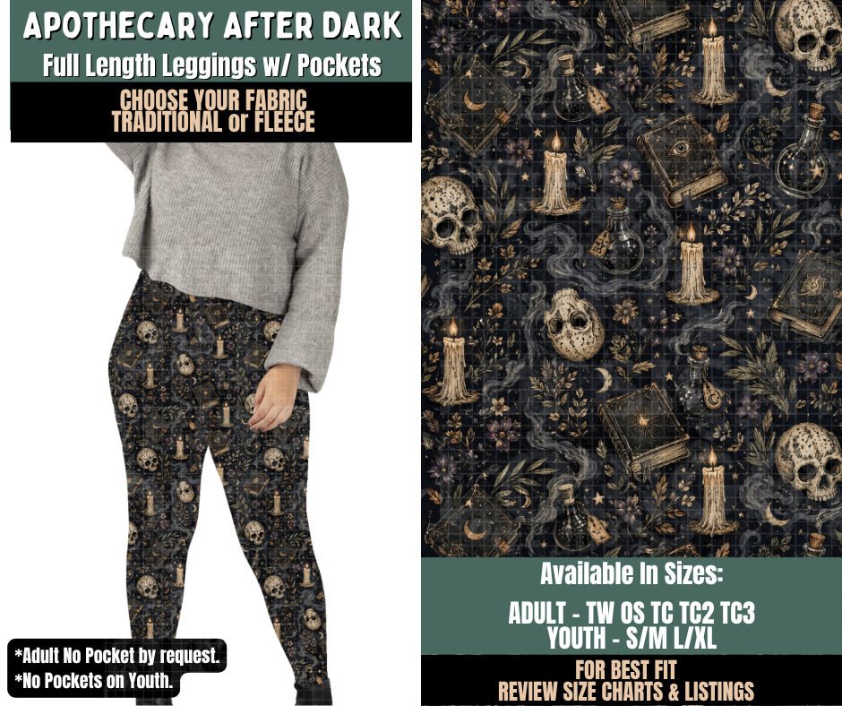 Preorder! Closes 9/17. ETA Dec. Apothecary After Dark Leggings Choose Fleece or Traditional
