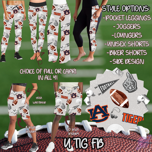 GAME DAY-U TIG FB-6 STYLE BOTTOMS-PREORDER CLOSING 9/8