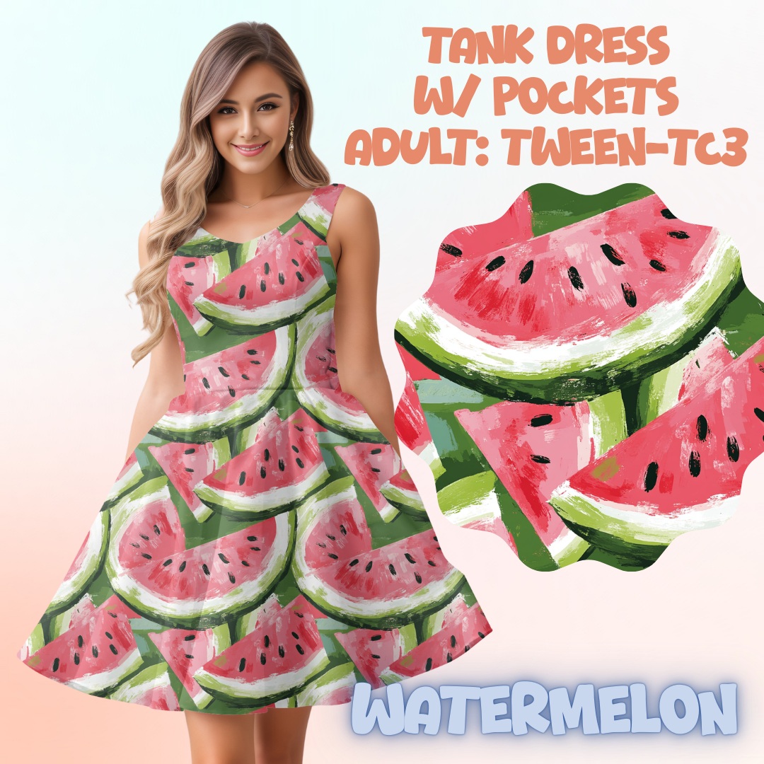 WATERMELON - ADULT TANK DRESS PREORDER CLOSES 5/15