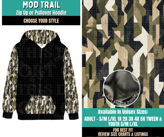 Preorder! Closes 11/12. ETA Feb. Mod Trail Zip-Up or Pullover Hoodie