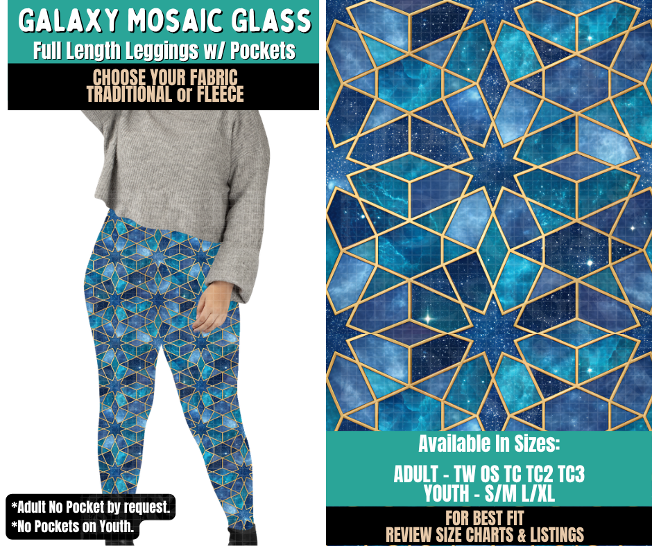 Preorder! Closes 11/12. ETA Feb. Galaxy Mosaic Glass Leggings Choose Fleece or Traditional