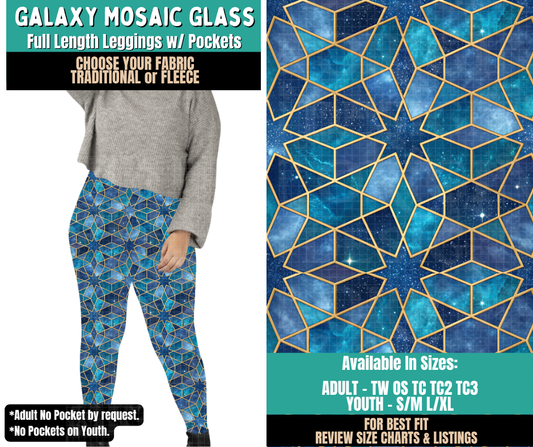 Preorder! Closes 11/12. ETA Feb. Galaxy Mosaic Glass Leggings Choose Fleece or Traditional