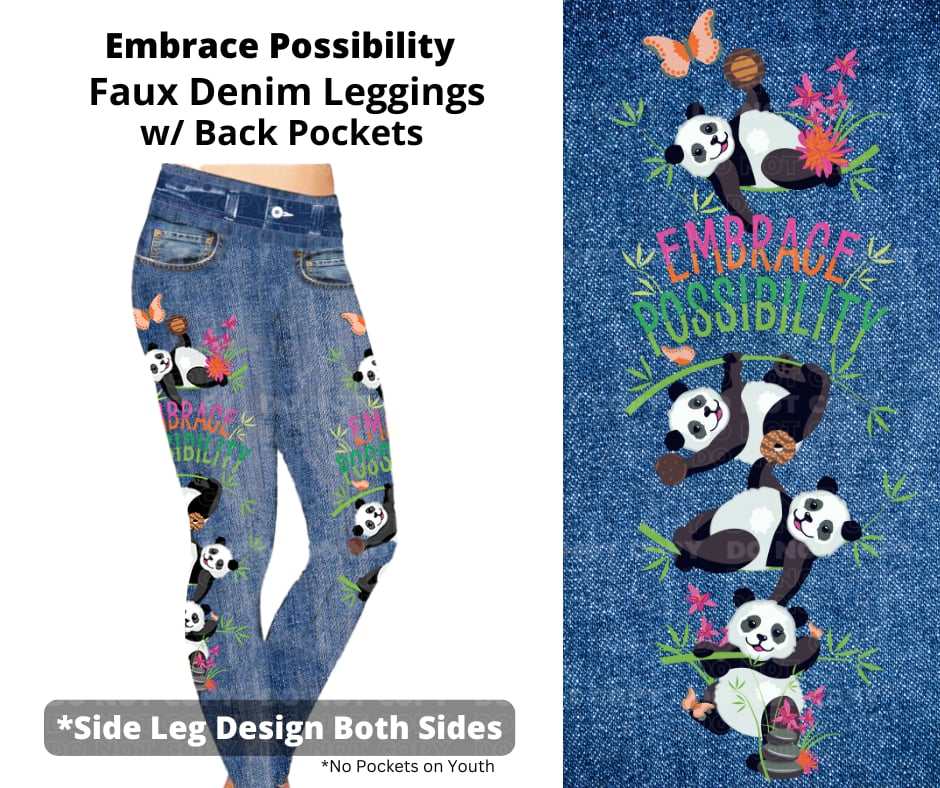 Embrace New Possibilities Faux Denim Leggings with Back Pockets Preorder Closes 9/17 ETA DECEMBER