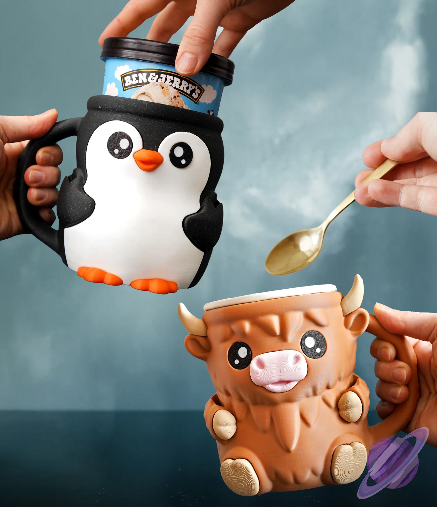 POLAR BEAR- 3D PRINTED ICE CREAM PINT HOLDER
