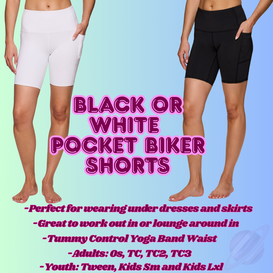 Black or White Biker Shorts- Preorder closing 5/2