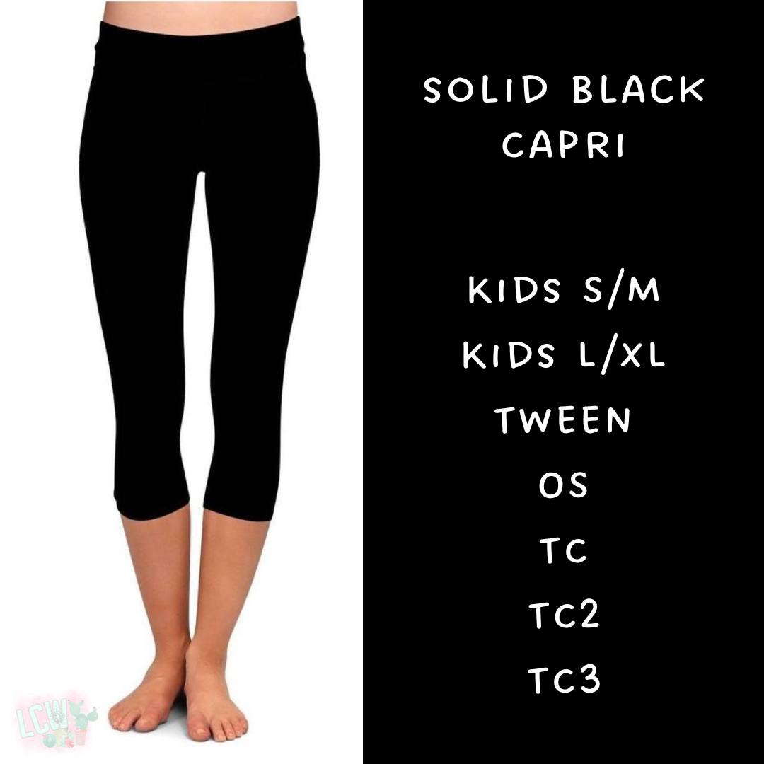 Ready To Ship - Solid Black Capris