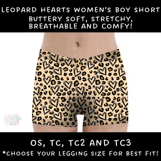 Ready To Ship - Leopard Hearts Boy Shorts