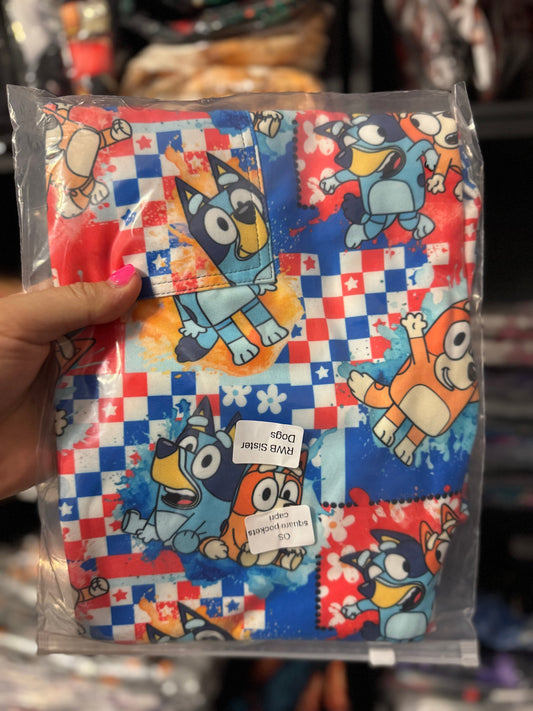 Ready To Ship - RWB Sister Dogs Capri - OS Square Pocket