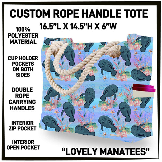 R4PT - Lovely Manatees Rope Handle Tote - Preorder Closing 4/28 ETA: Late June