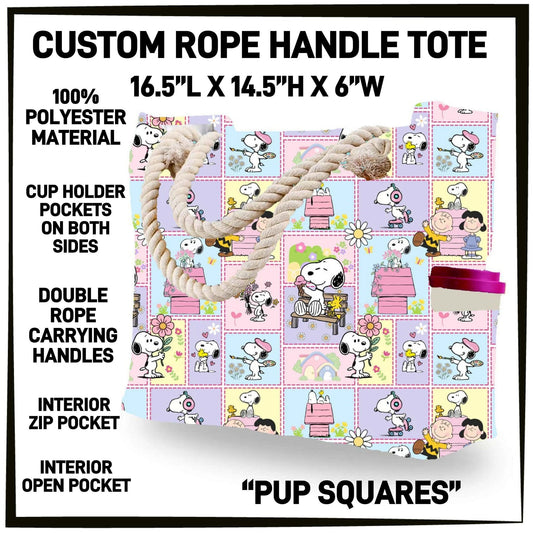 R4PT - Pup Squares Rope Handle Tote - Preorder Closing 4/28 ETA: Late June