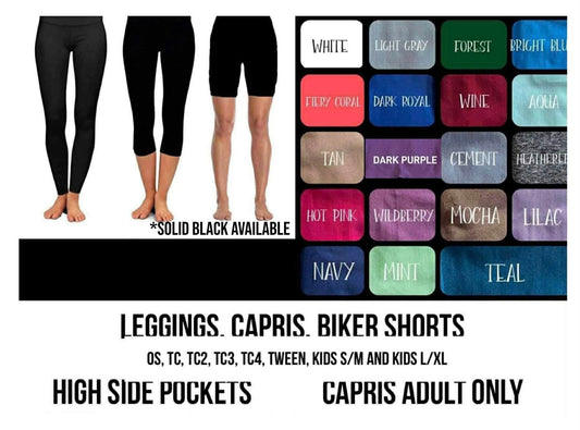 SL6S - Solid Colors Biker/Leggings/Capris With Pockets - Preorder Closing 5/28 ETA: Late July