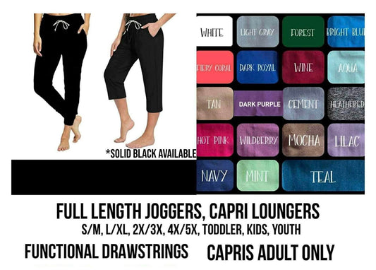 SL6S - Solid Colors Capri Loungers/Joggers with Pockets - Preorder Closing 5/28 ETA: Late July