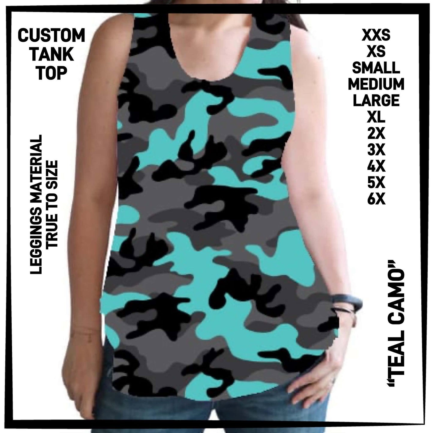CTT1 - Teal Camo Tank Top - Preorder Closing 6/23 ETA: Late Aug