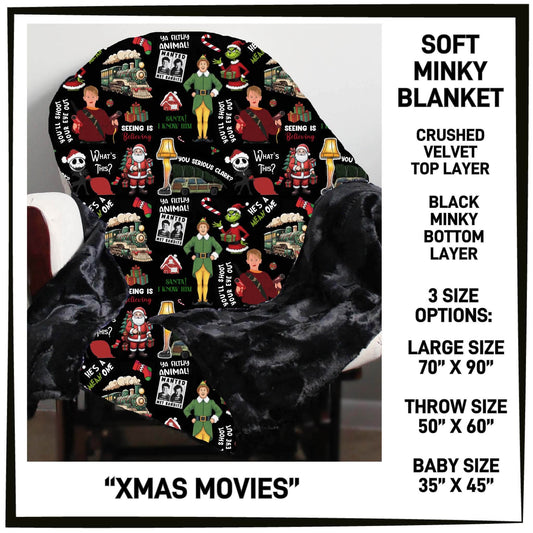 MI8B - Xmas Movies Minky Blanket - Preorder Closing 7/15 ETA: Late Sept