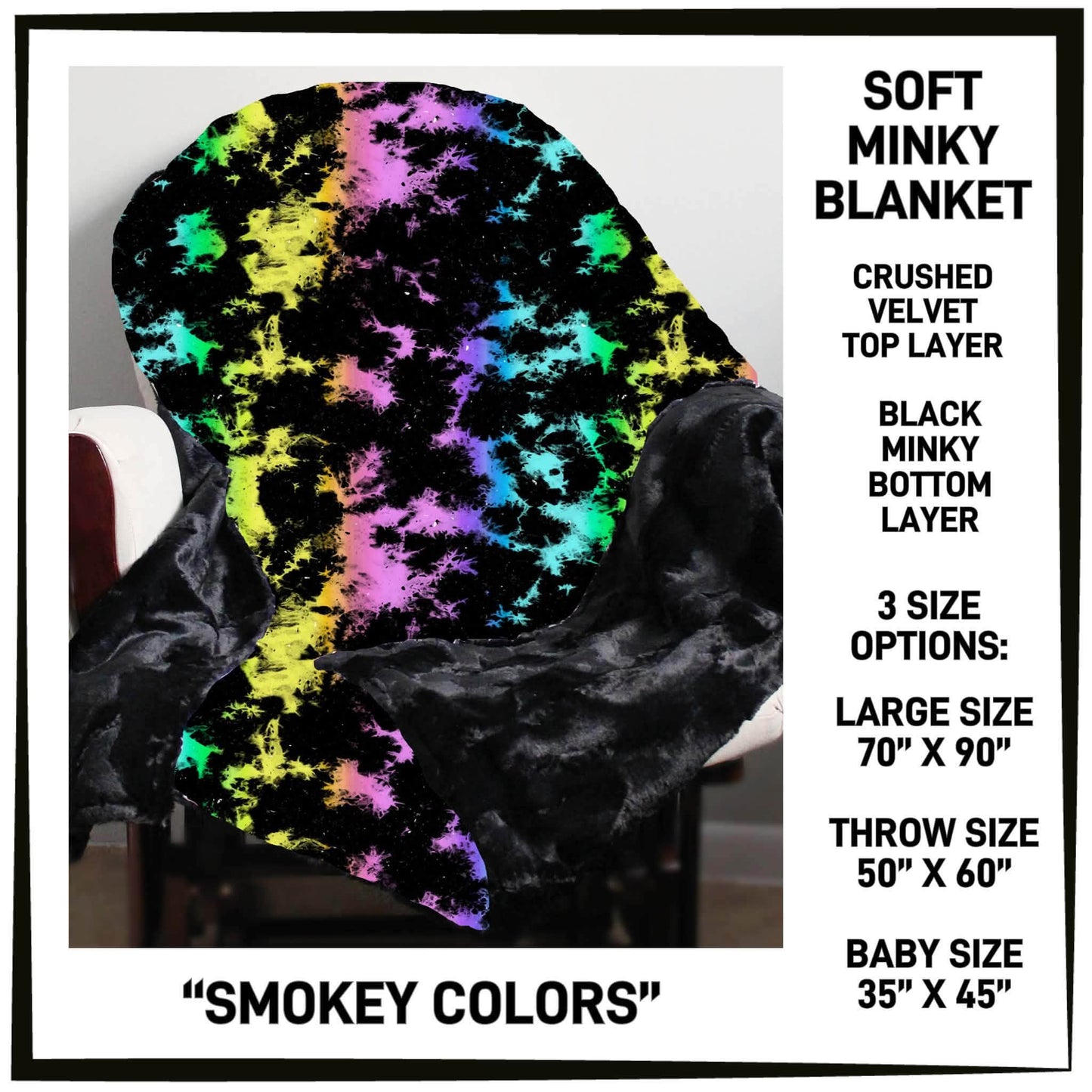 MI8B - Smokey Colors Minky Blanket - Preorder Closing 7/15 ETA: Late Sept