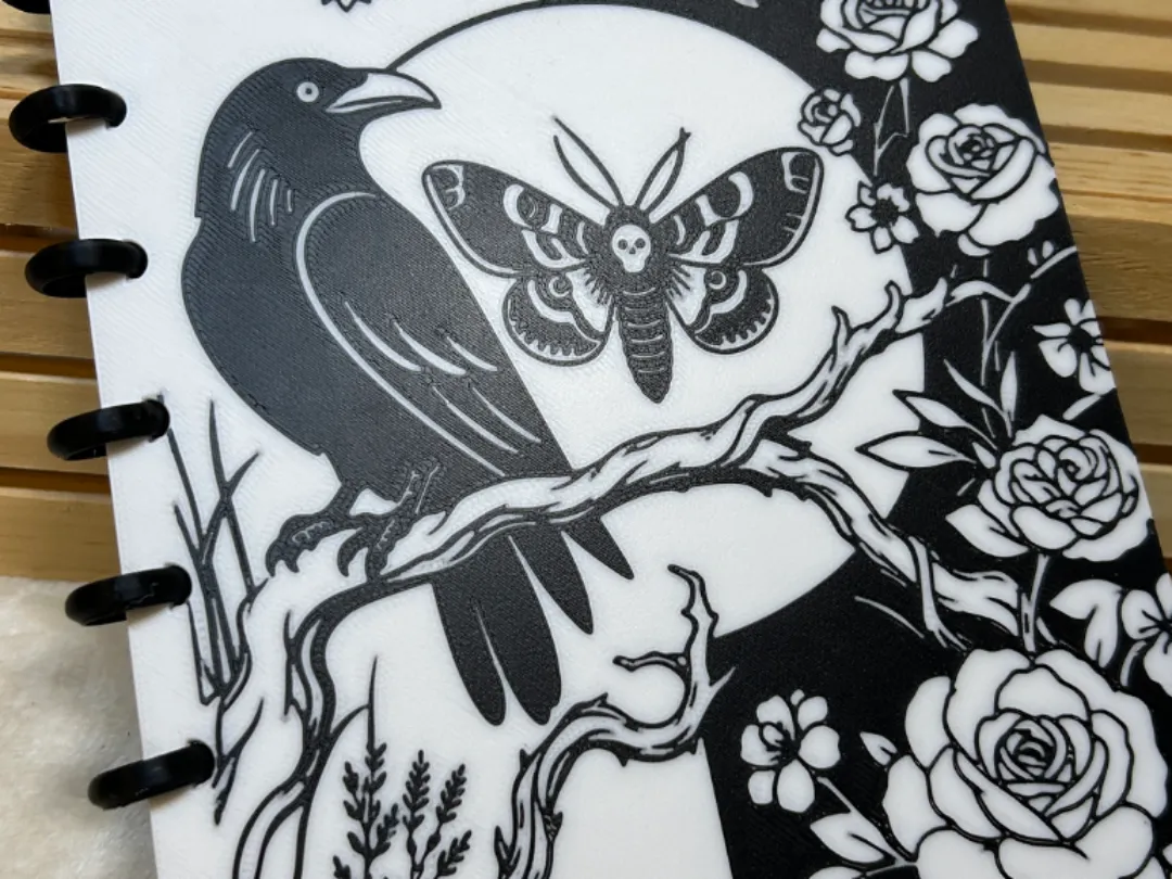 RAVEN MOTH- 3D PRINTED REFILLABLE NOTEBOOK