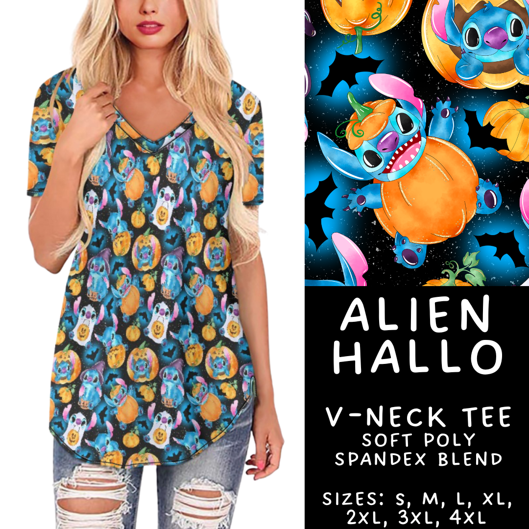 Ready To Ship - Alien Hallo V-Neck Tee - 3XL