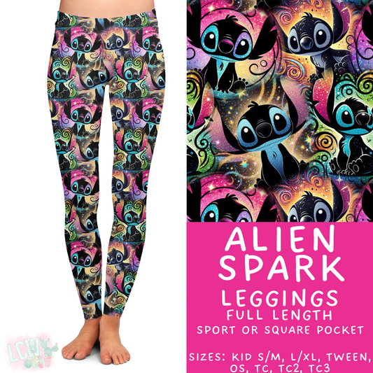 Ready to Ship - Alien Spark Full Length Leggings - Sport Pocket TC & TC2