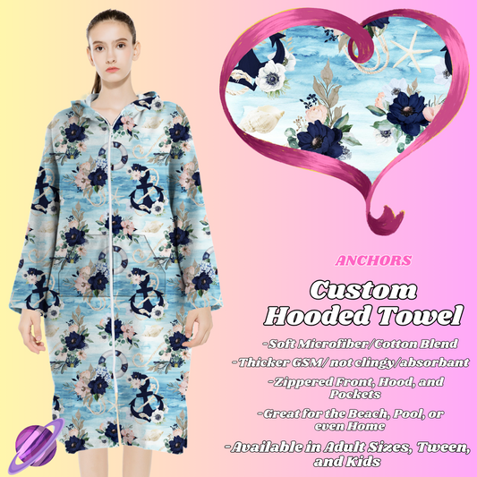 ANCHORS- HOODED TOWEL- PREORDER CLOSING 4/27
