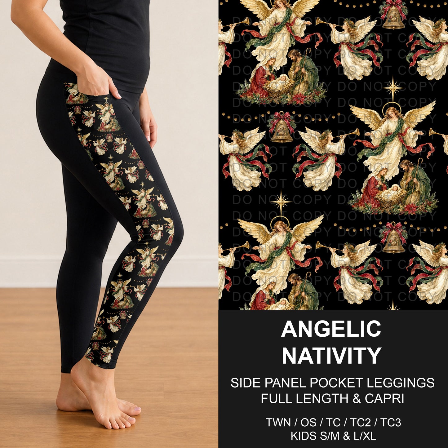 B311 - Preorder Angelic Nativity Side Panel Pocket Leggings (Closes 9/06. ETA: mid Nov.)