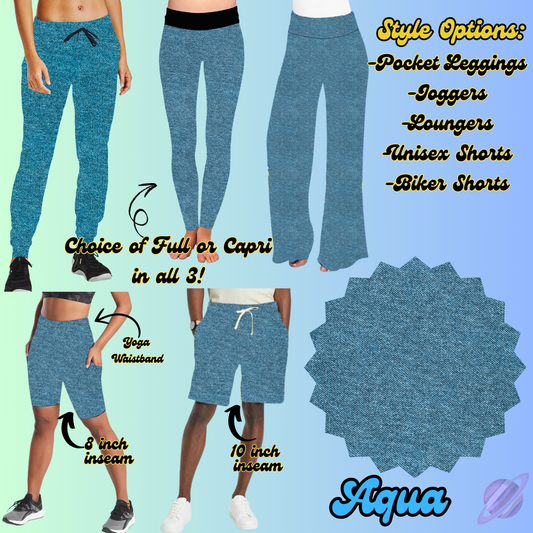 COLORFUL DENIM RERUN-AQUA-BOTTOMS 5 STYLES-PREORDER CLOSING 3/22