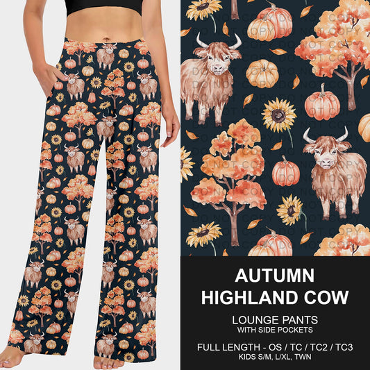 B250 - Preorder Autumn Highland Cows Lounge Pants (Closes 9/07. ETA early Nov.)