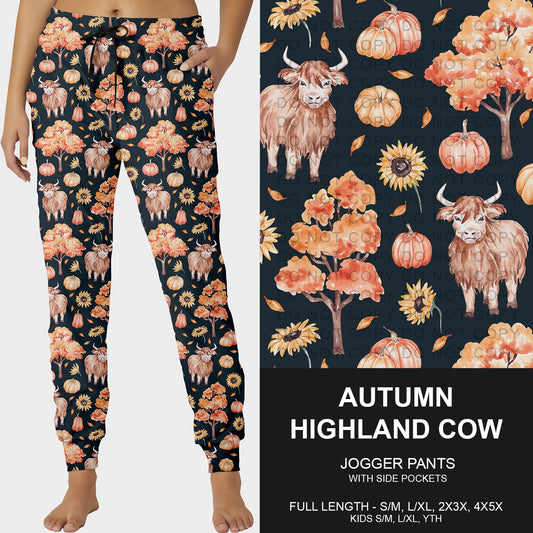 B250 - Preorder Autumn Highland Cows Joggers (Closes 9/07. ETA early Nov.)