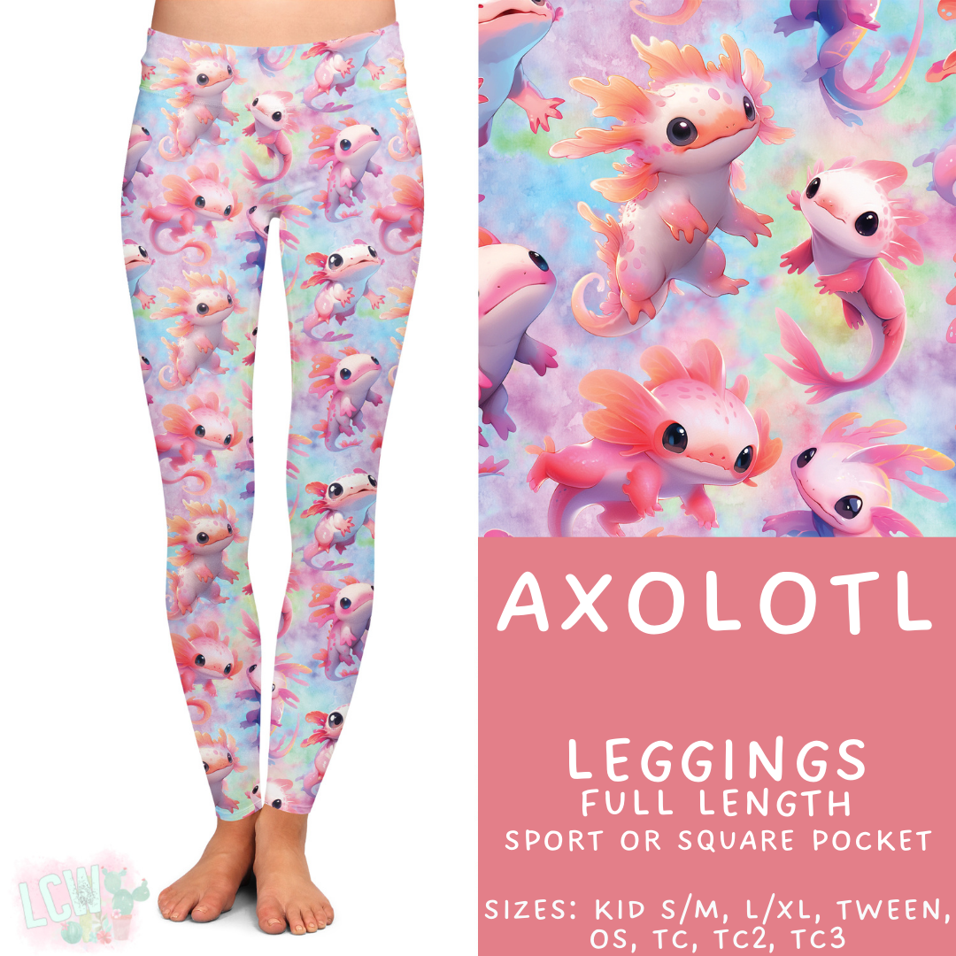 Ready to Ship - Axolotl Full Length Leggings - Square Pocket OS