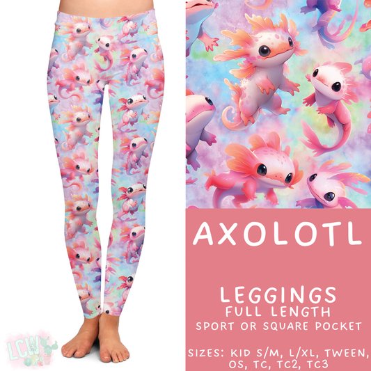 Ready to Ship - Axolotl Full Length Leggings - Square Pocket OS