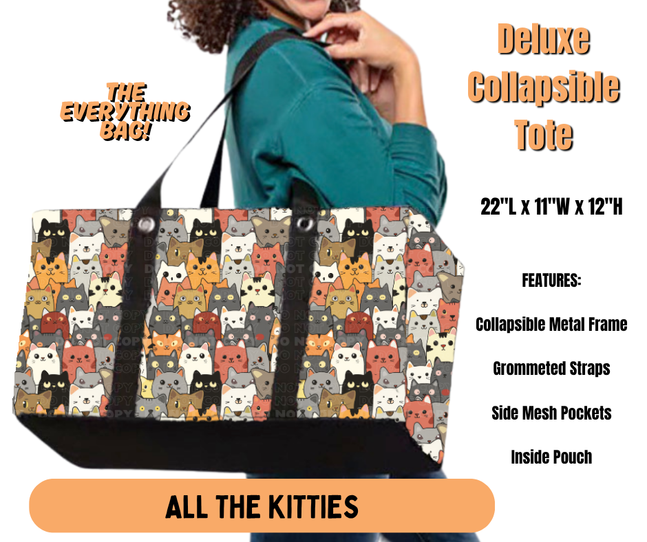 Preorder! Closes 7/2. ETA Oct. All The Kitties Collapsible Tote