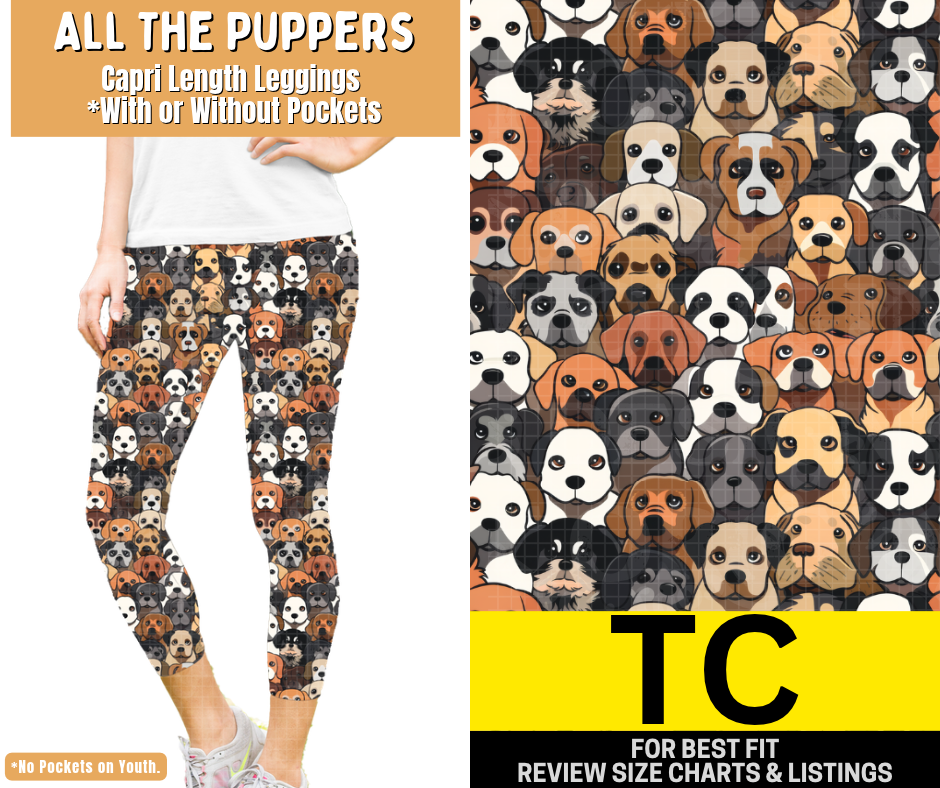 All The Puppers Capri Length Leggings w/ Pockets