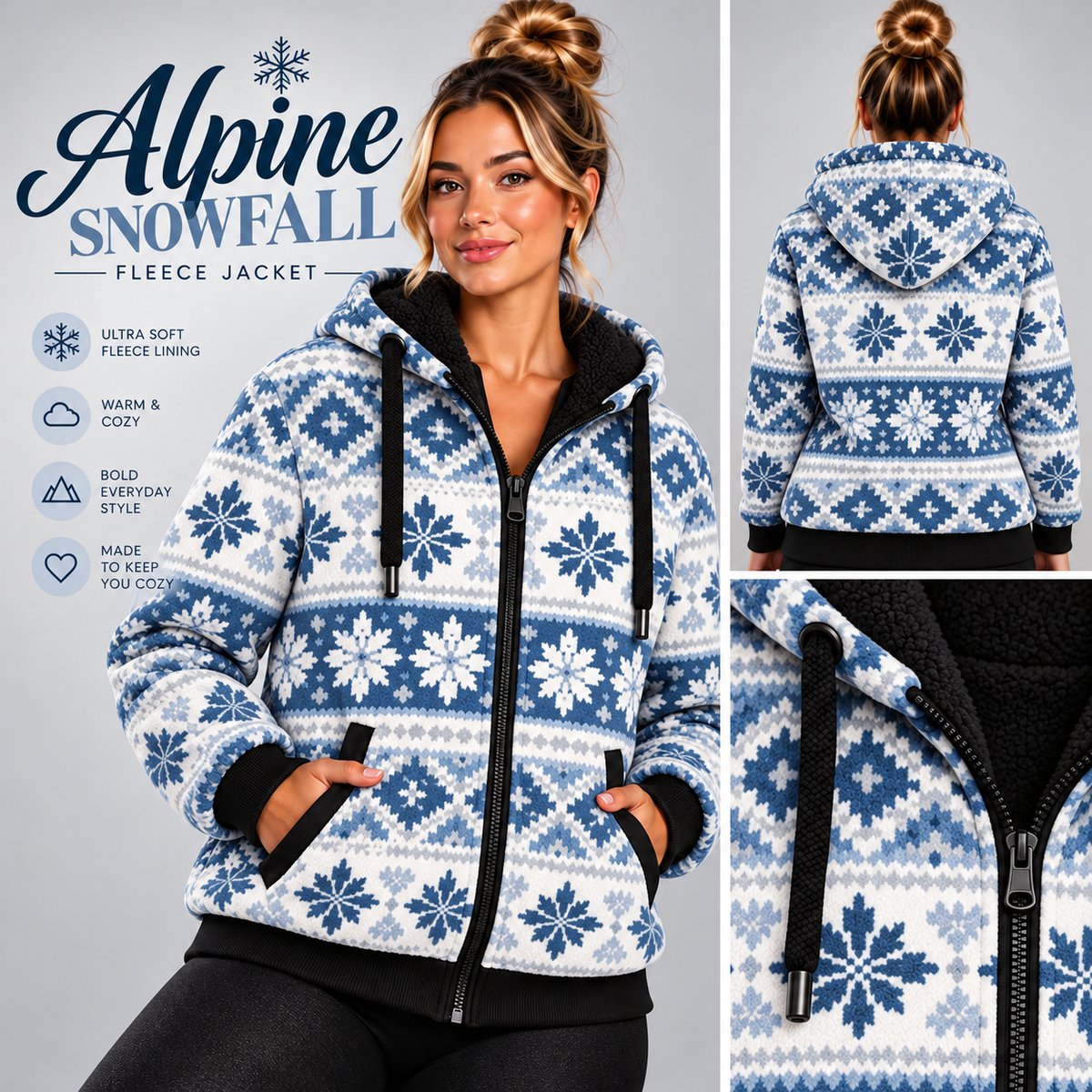 Alpine Snowfall-FLEECE LINED HOODED JACKET-PREORDER CLOSING 11/9