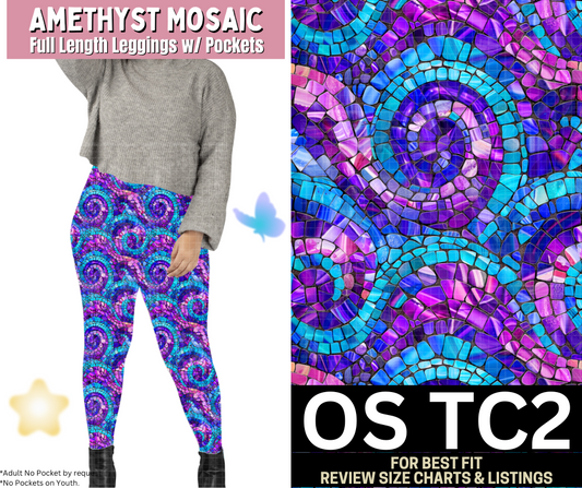 Amethyst Mosaic Full Length Leggings w/ Pockets