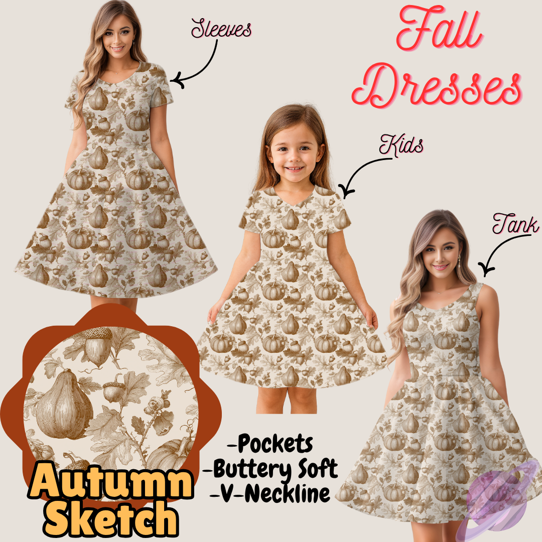 AUTUMN SKETCH- FALL DRESS PREORDER- CLOSING 9/12
