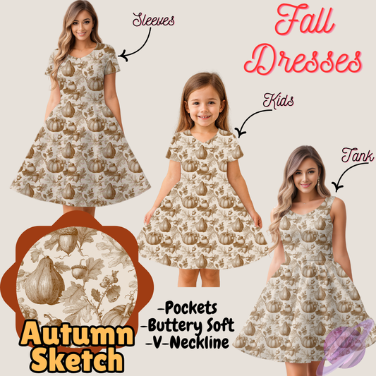 AUTUMN SKETCH- FALL DRESS PREORDER- CLOSING 9/12