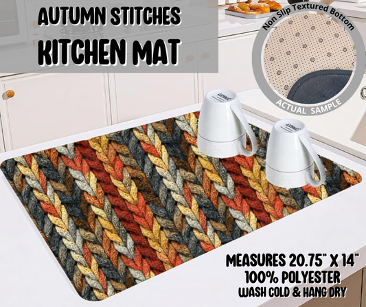 Autumn Stitches Kitchen Mat