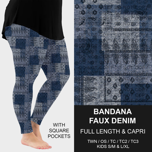 B256 - Preorder Bandana Faux Denim Leggings w/ Pockets (Closes 10/19. ETA: late Dec.)