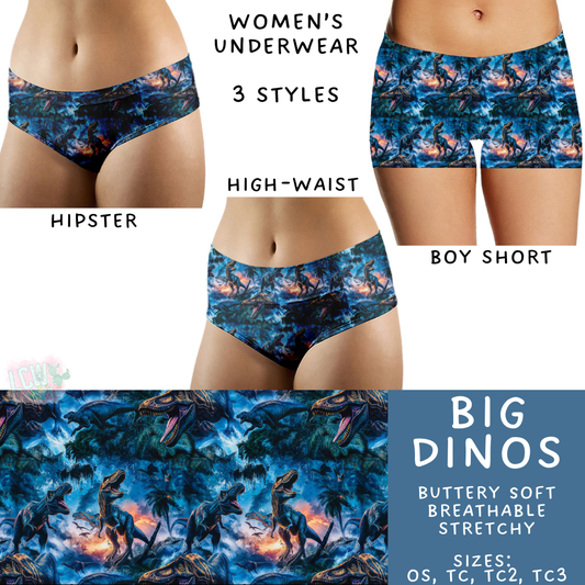 Ready to Ship - Big Dinos Women's Underwear - Hipster - TC2