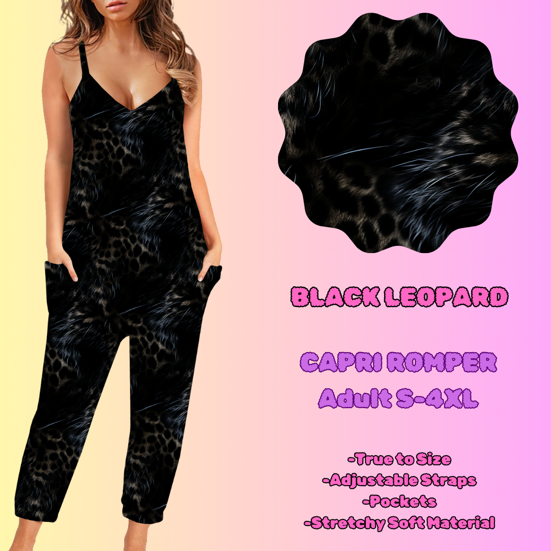 BLACK LEOPARD-CAPRI ROMPER PREORDER CLOSING 2/23-ETA END APRIL