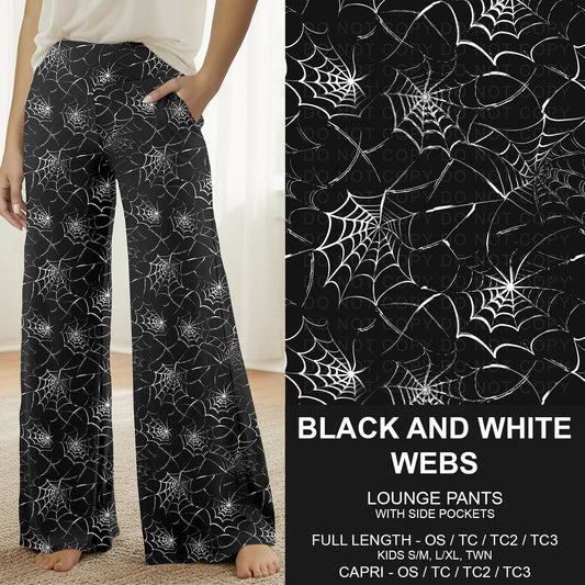 B295 - Preorder Black and White Webs Lounge Pants (Closes 6/14. ETA: late Aug.)