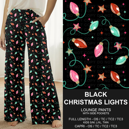 B303 - Preorder Black Christmas Lights Lounge Pants (Closes 7/26. ETA: early Oct.)