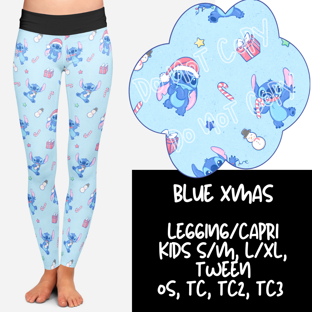 BLUE XMAS - HOLIDAY RUN 1 - LEGGINGS/CAPRI  PREORDER CLOSING 9/17 ETA EARLY NOV