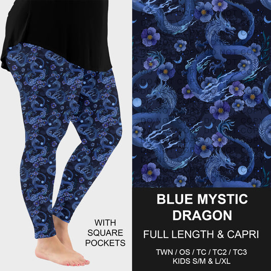 B314 - Preorder Blue Mystic Dragon Leggings w/ Pockets (Closes 9/27. ETA: late Nov.)