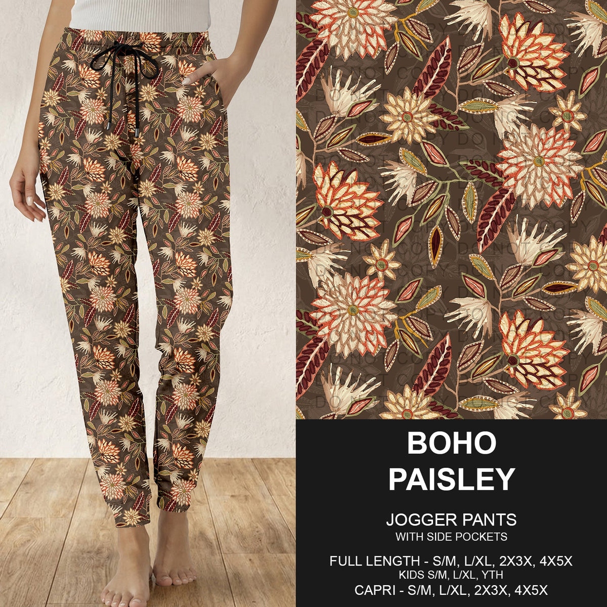 B316 - Preorder Boho Paisley Joggers (Closes 10/11. ETA: mid Dec.)