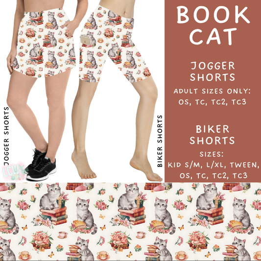 Ready to Ship - Book Cat Jogger Shorts - TC