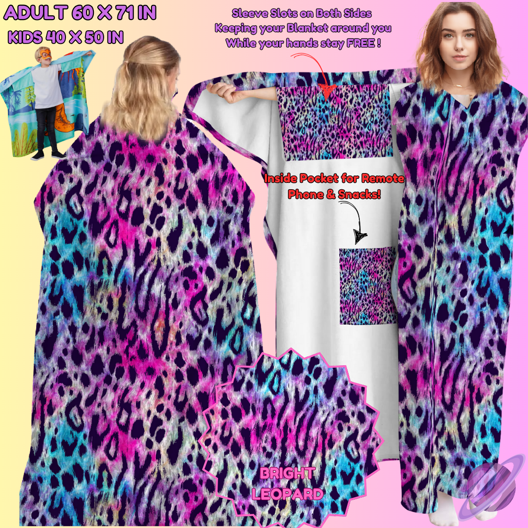 WEARABLE THROW RUN-BRIGHT LEOPARD-PREORDER CLOSING 8/31